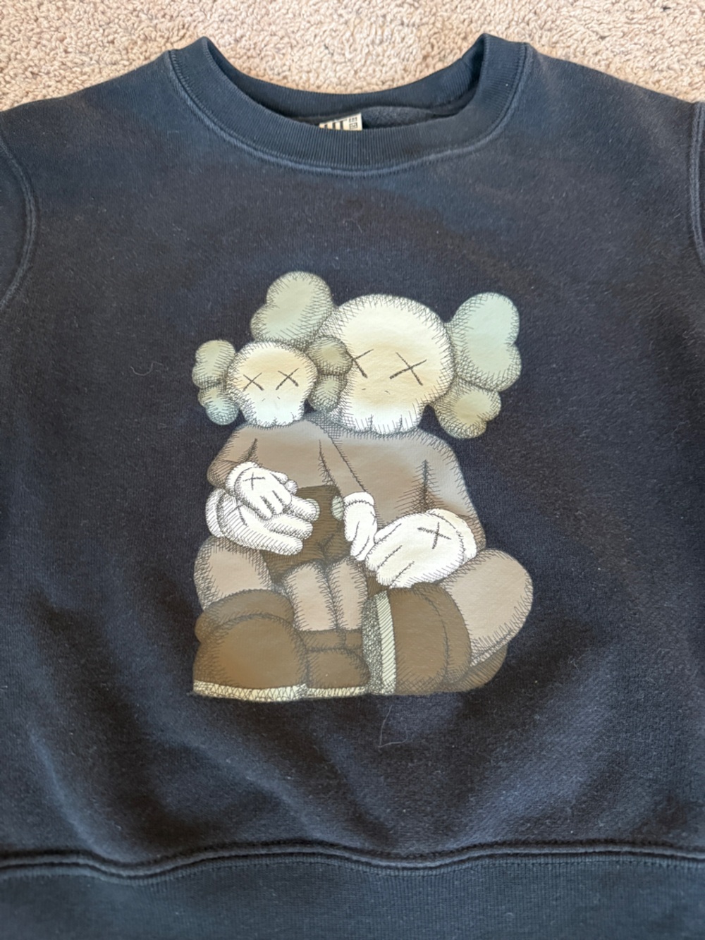 KAWS x Uniqlo black Crewneck Sweatshirt - Picture 2 of 4